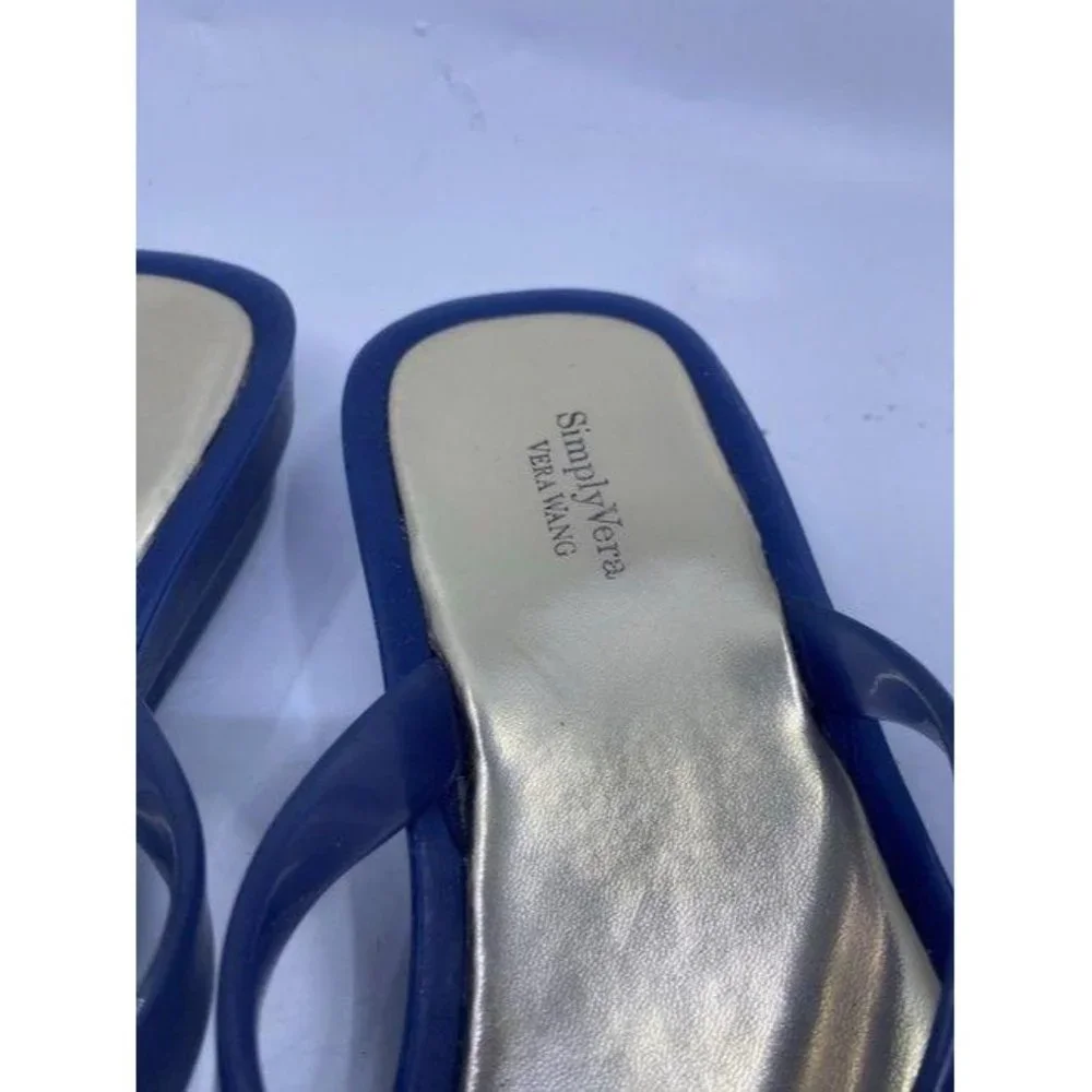 Simply Vera Vera Wang Blue Gold Sandals Size Us - Picture 2 of 7